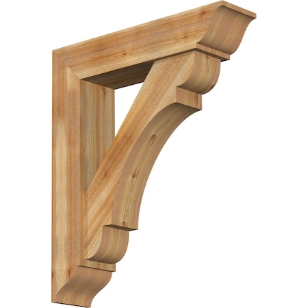 Ekena Millwork Olympic Traditional Rough Sawn Bracket w/ Offset Brace, Western Red Cedar, 8"W x 34"D x 40"H BKT0806X34X40OLY01RWR